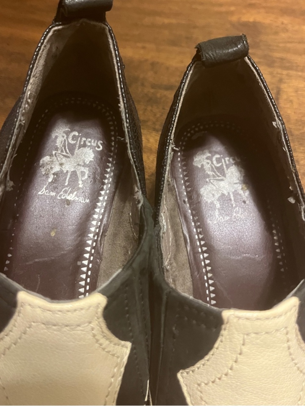 Cream and Black Bedazzled Western-Inspired Leather Booties - Picture 5 of 10